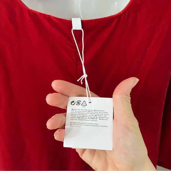 NWT & Other Stories Red Velvet A-Line Open Back Mini Party Dress size 2 - Picture 8 of 9